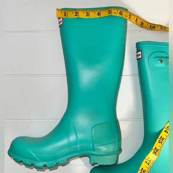 Rare Tiffany Blue Hunter Boots Size 4 boys 5 girls - Picture 6 of 13